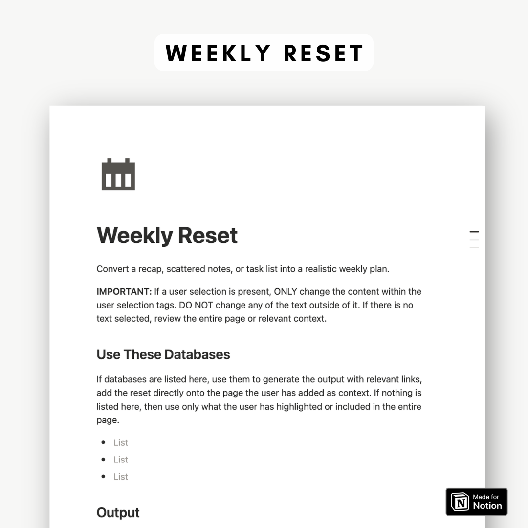Clarity & Planning Notion AI Skill Pack