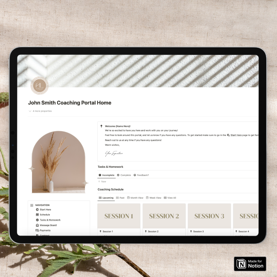 Coaching Client Portal Notion Template