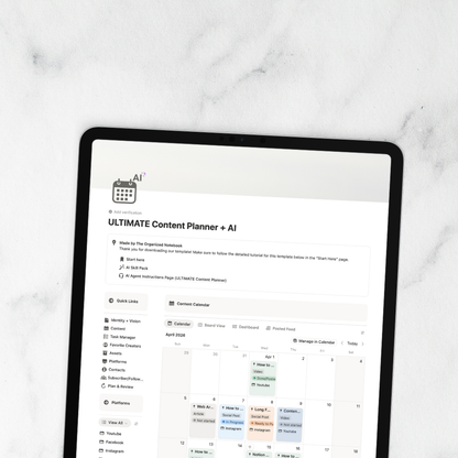 Content Planner + AI Notion Template