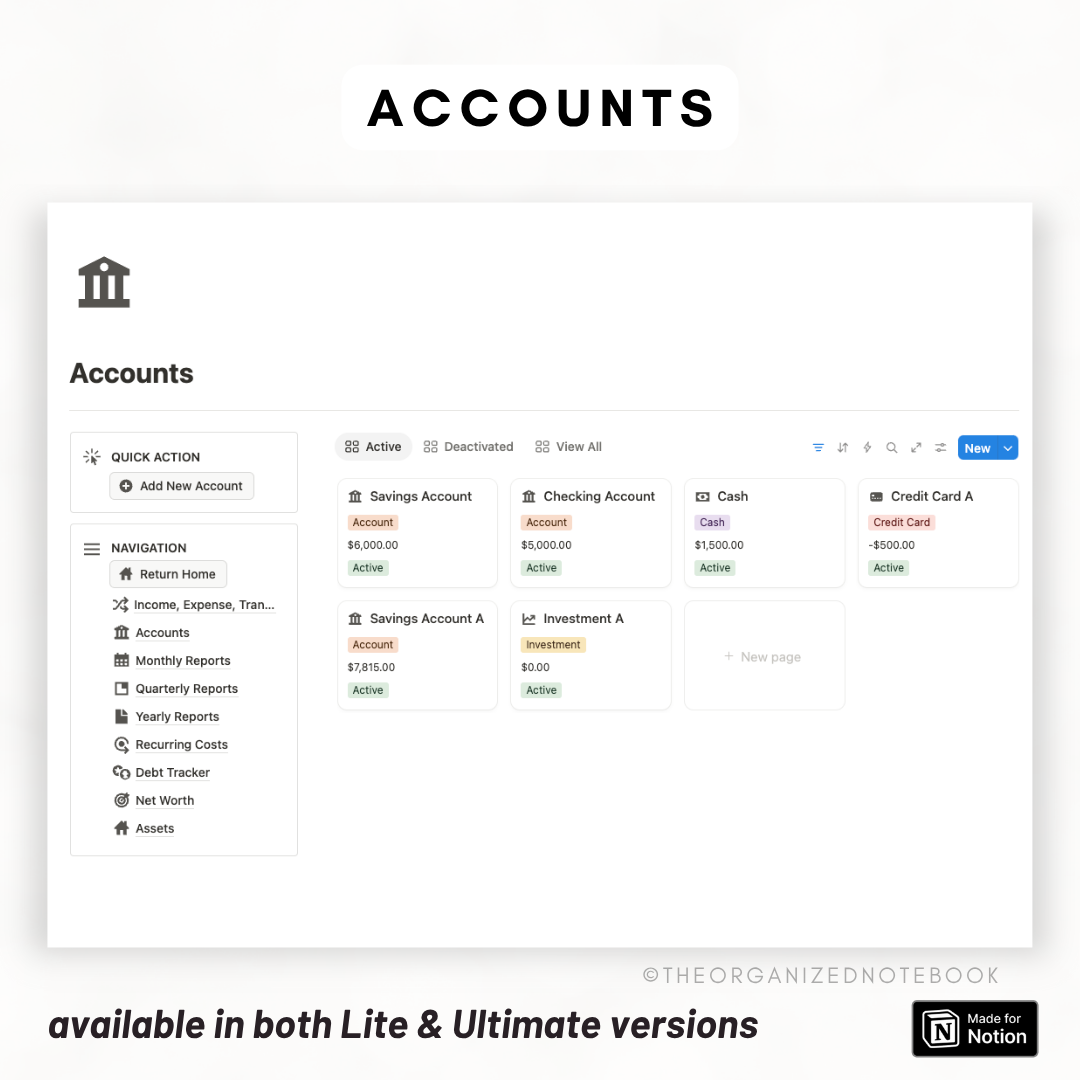 ULTIMATE Personal Finance Tracker Notion Template The Organized Notebook