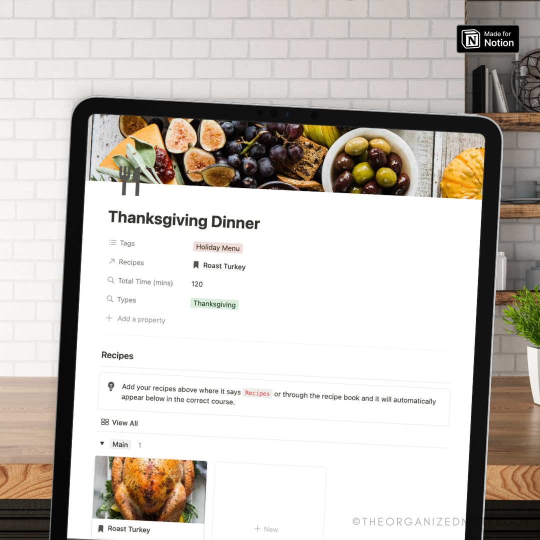 Menu & Recipe Planner Notion Template