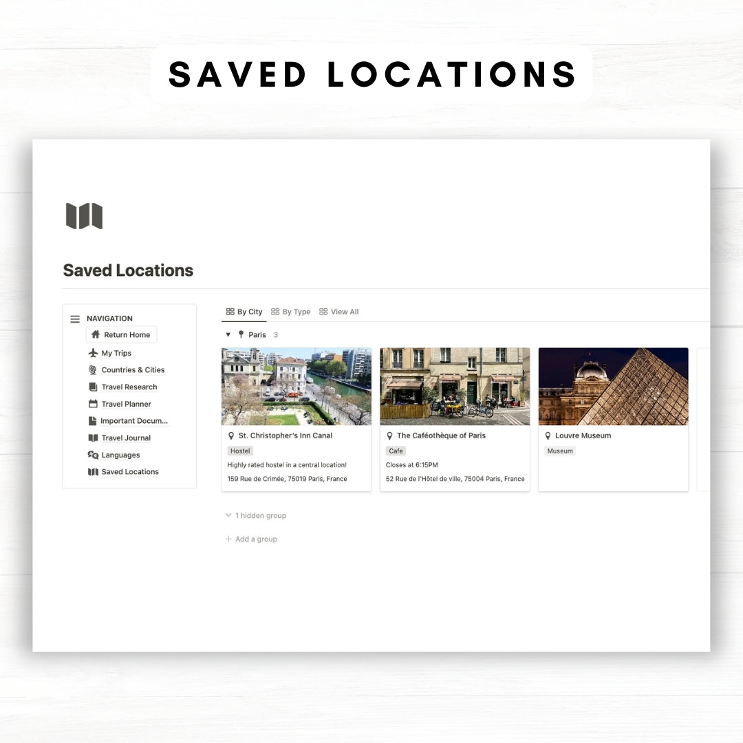 notion travel planner & journal premium