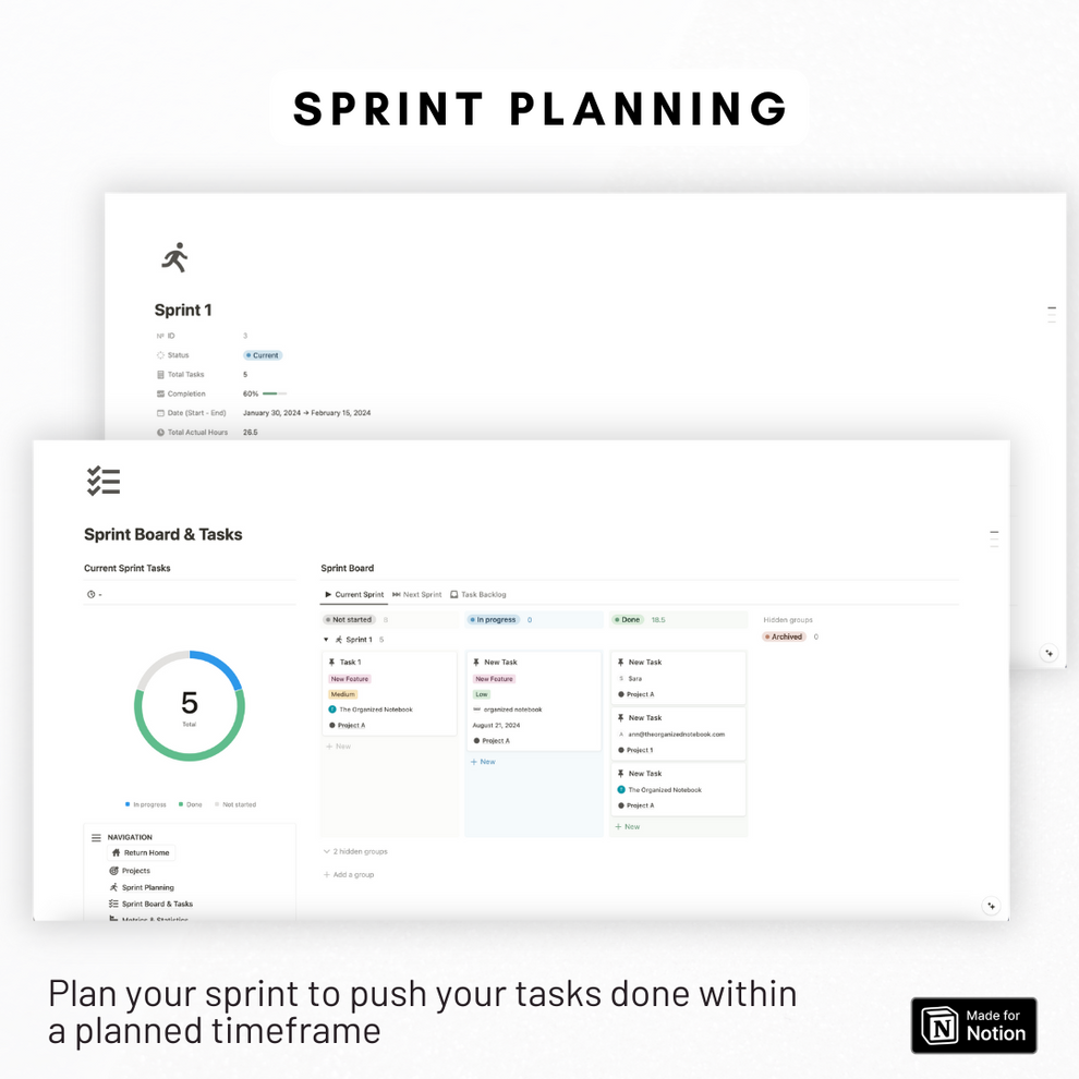 ULTIMATE Project & Task Manager Notion Template – The Organized Notebook