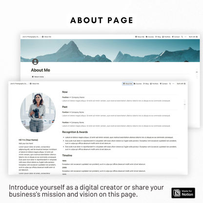 Digital Product Landing Page Website Notion Template