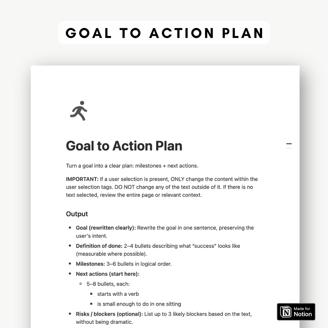Clarity & Planning Notion AI Skill Pack