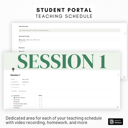 Student Portal Notion Template