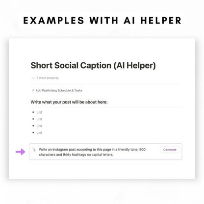 Content Planner + AI Notion Template