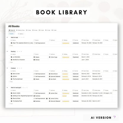 AI reading journal and book tracker