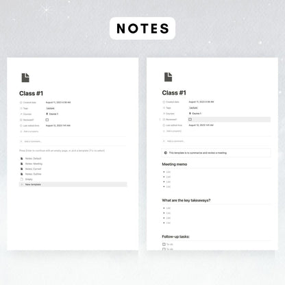 dark academia student planner notion template