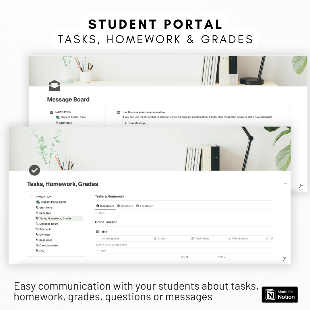 Student Portal Notion Template