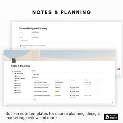 Ultimate Course Creator Dashboard Notion Template