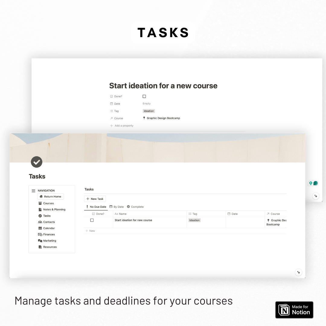 Ultimate Course Creator Dashboard Notion Template – The Organized Notebook