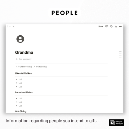 Gift Tracker Notion Template