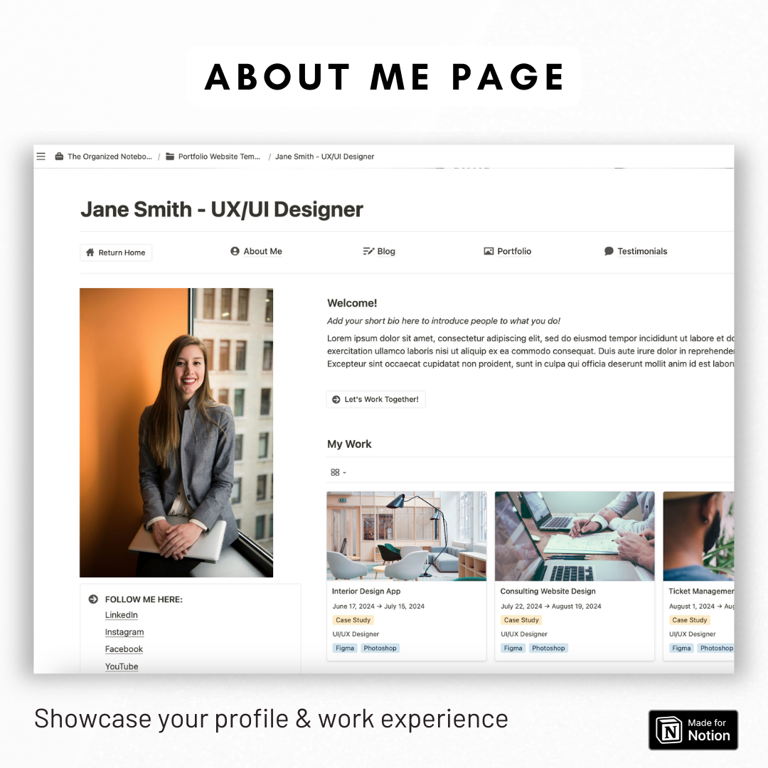 Portfolio Website Notion Template