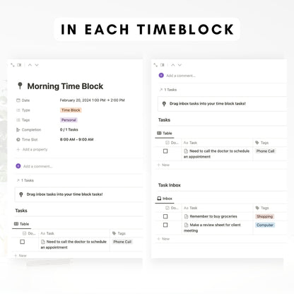 time block planner notion template