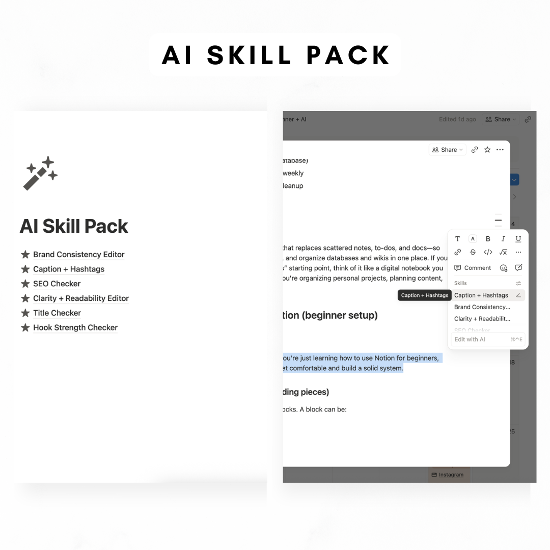 Content Planner + AI Notion Template