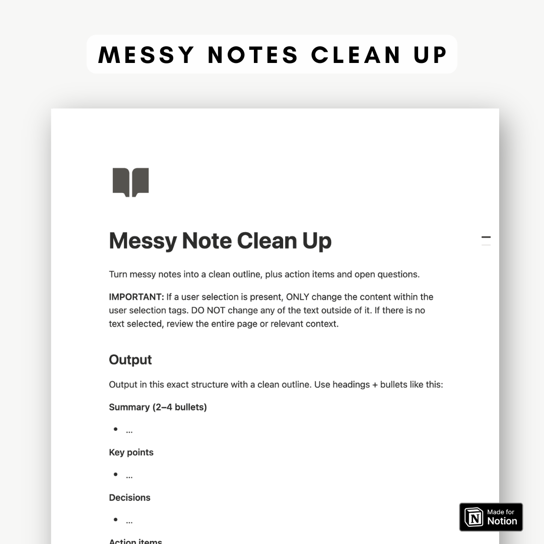 Clarity & Planning Notion AI Skill Pack