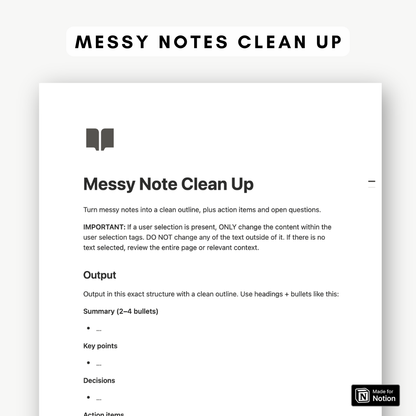 Clarity & Planning Notion AI Skill Pack