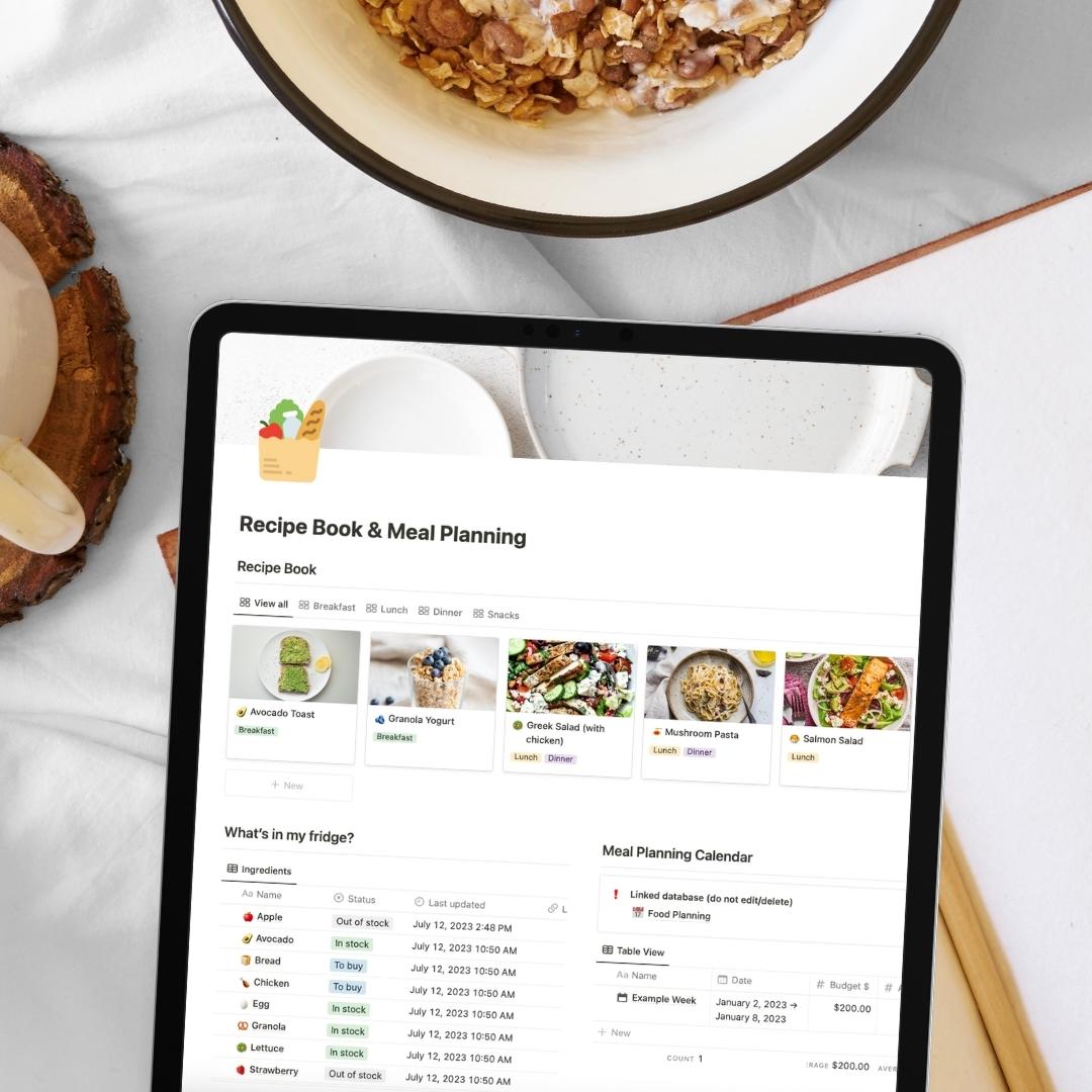 Meal planner standard notion template