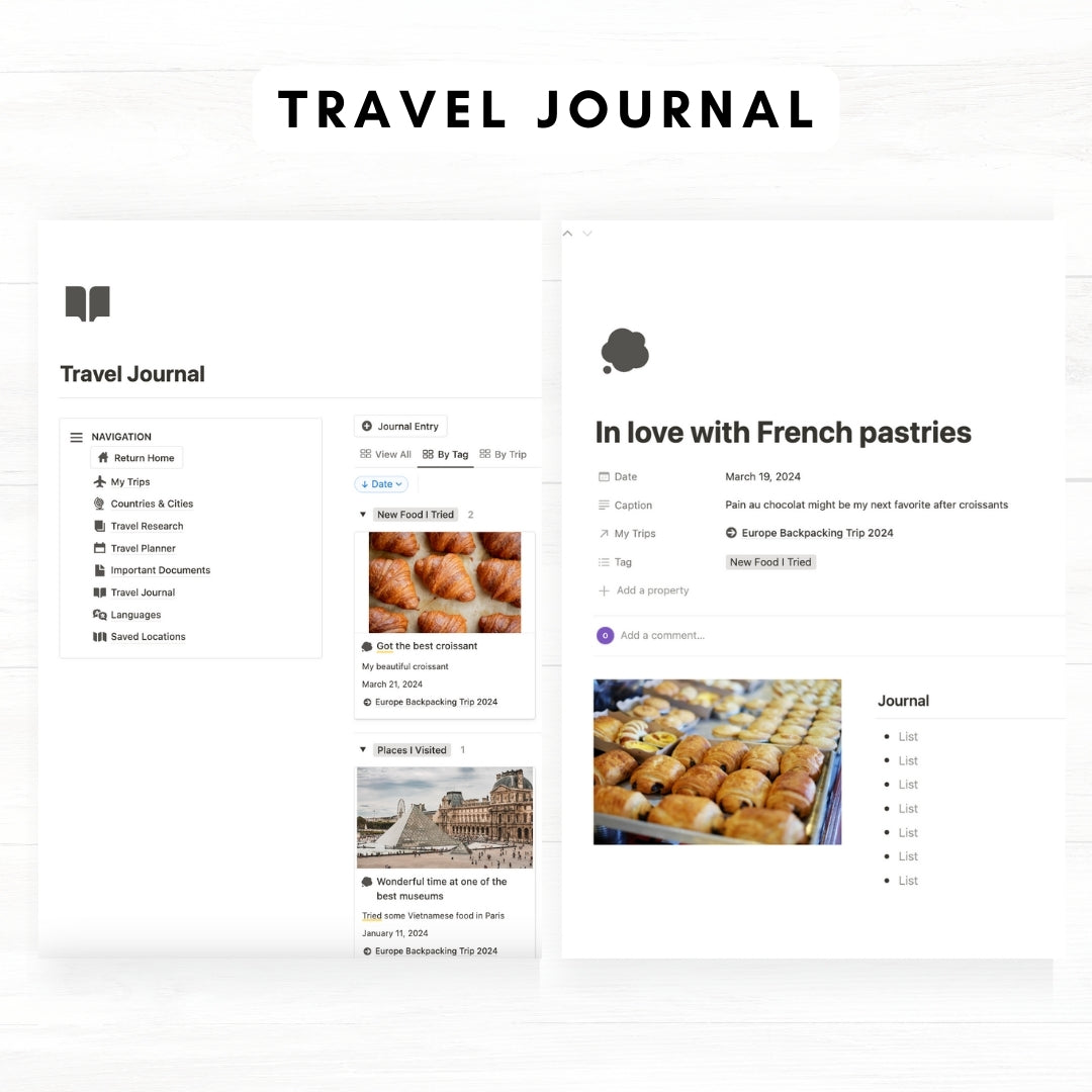 notion travel planner & journal premium