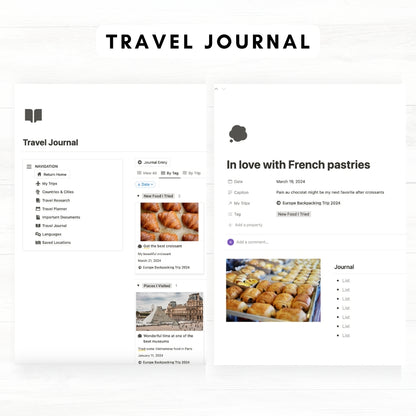 notion travel planner & journal premium