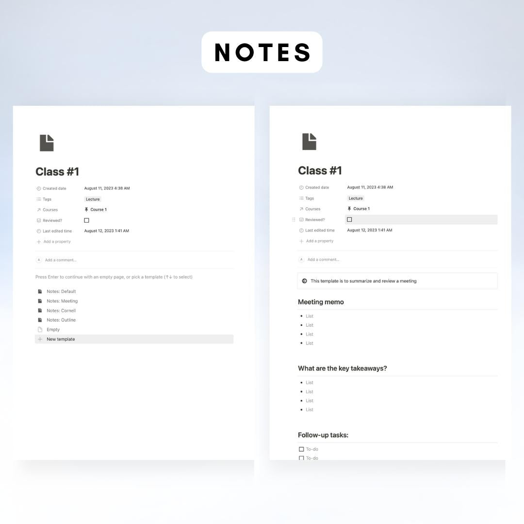 student planner notion template mountain theme