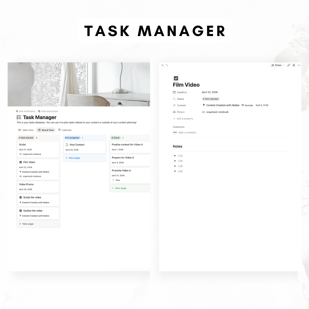 Content Planner Notion Template