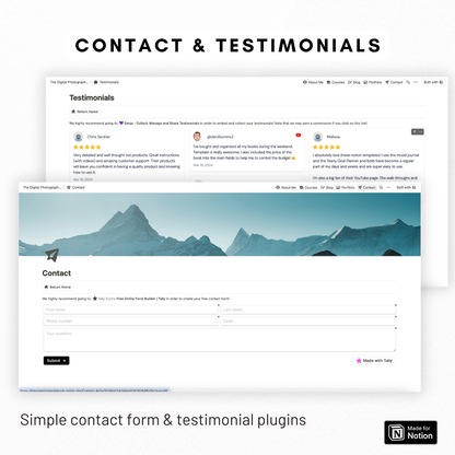 Digital Product Landing Page Website Notion Template