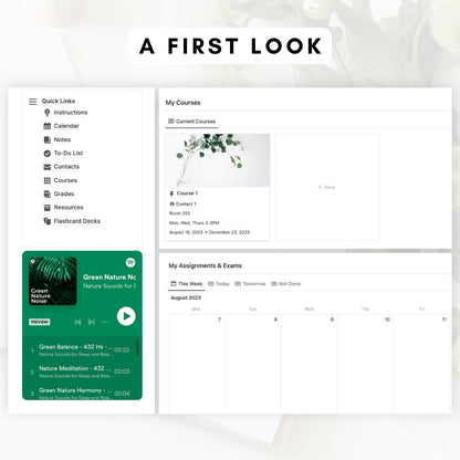 notion student planner template plant theme