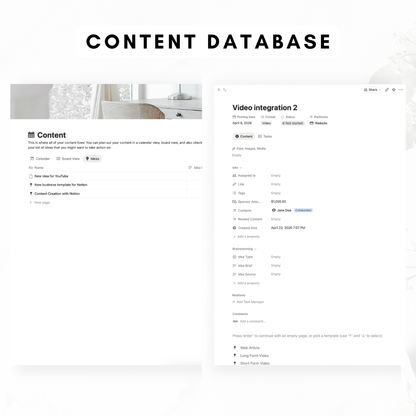 Content Planner Notion Template