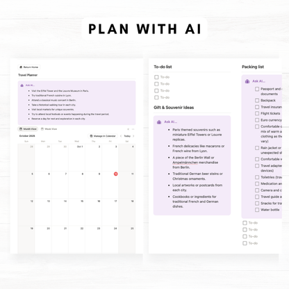 ULTIMATE Travel Journal & Planner (Premium + AI) Notion Template