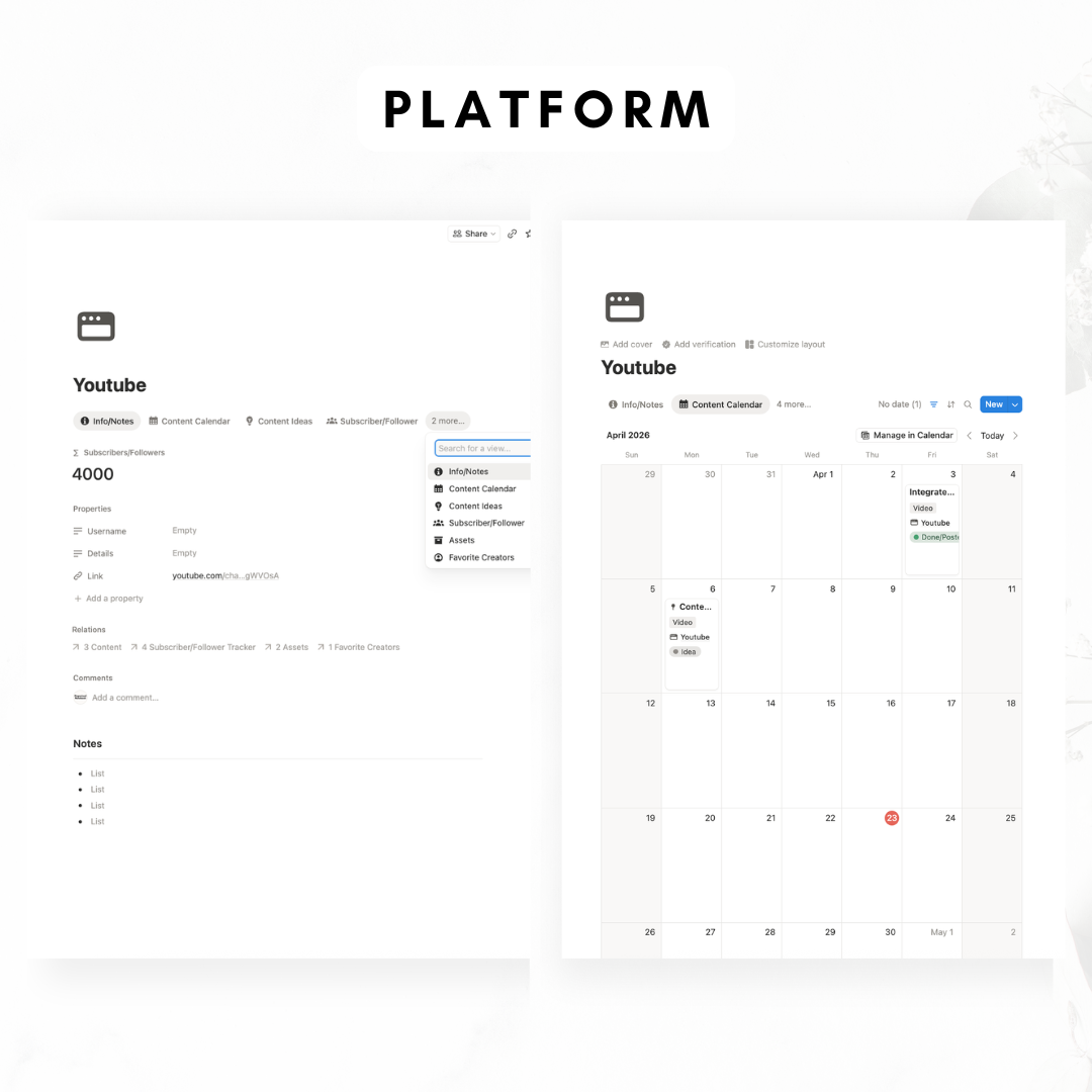 Content Planner Notion Template