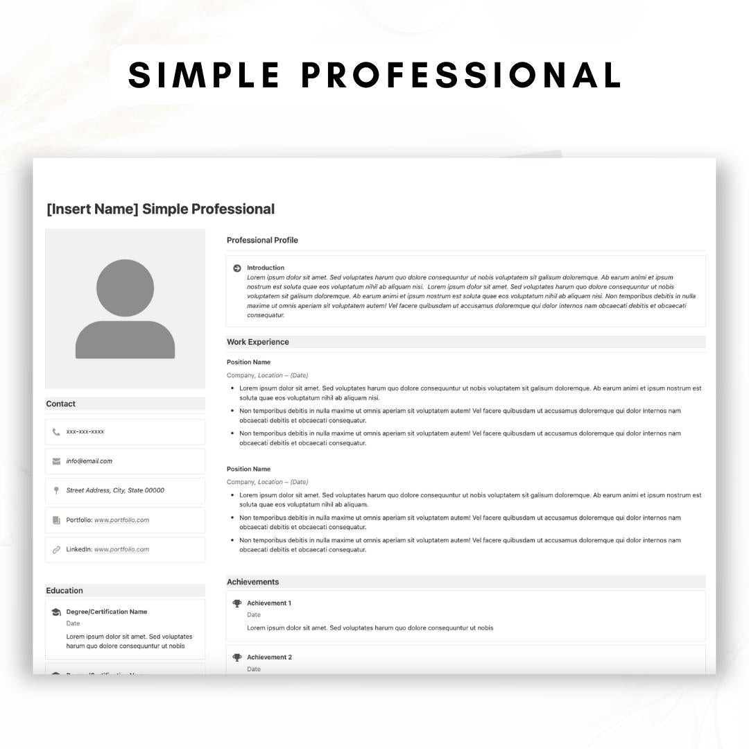 Resume and CV Notion Template Bundle