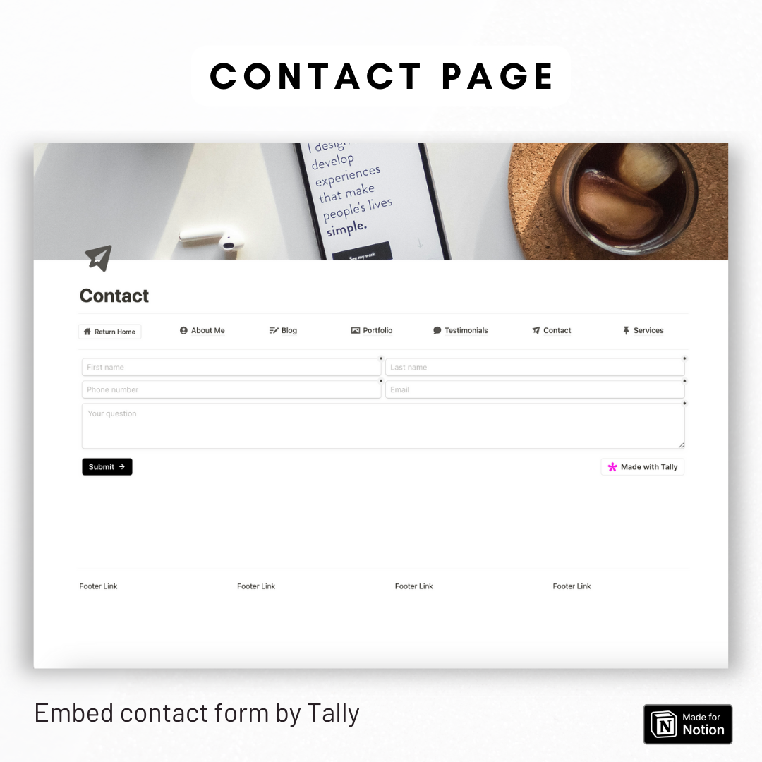 Portfolio Website Notion Template