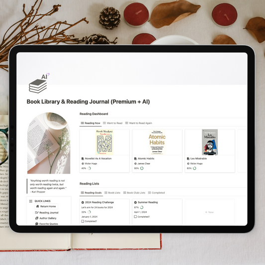 AI Book library & Reading Journal notion template