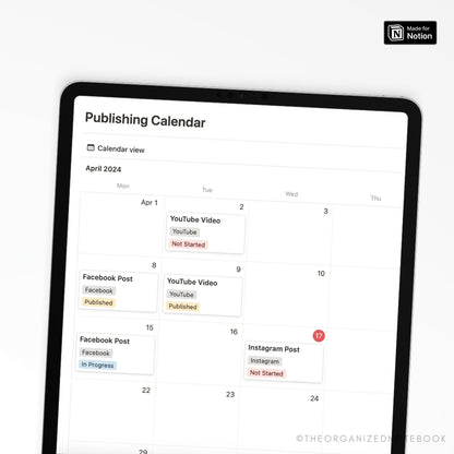 Content Planner Notion Template Lite