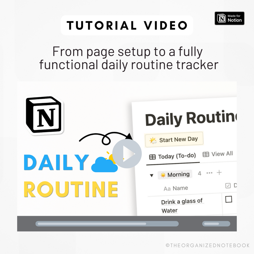 Notion Database For Routine Daily Routine & Habit Tracker Notion Template – The Organized Notebook