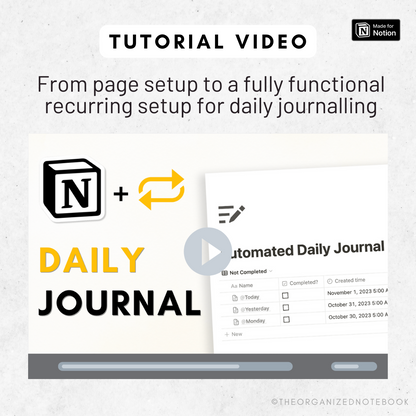 Automated Daily Journal Notion Template