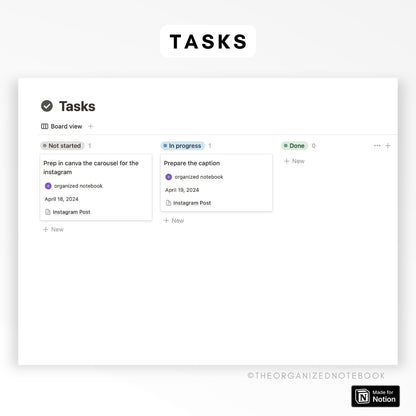 Content Planner Notion Template Lite