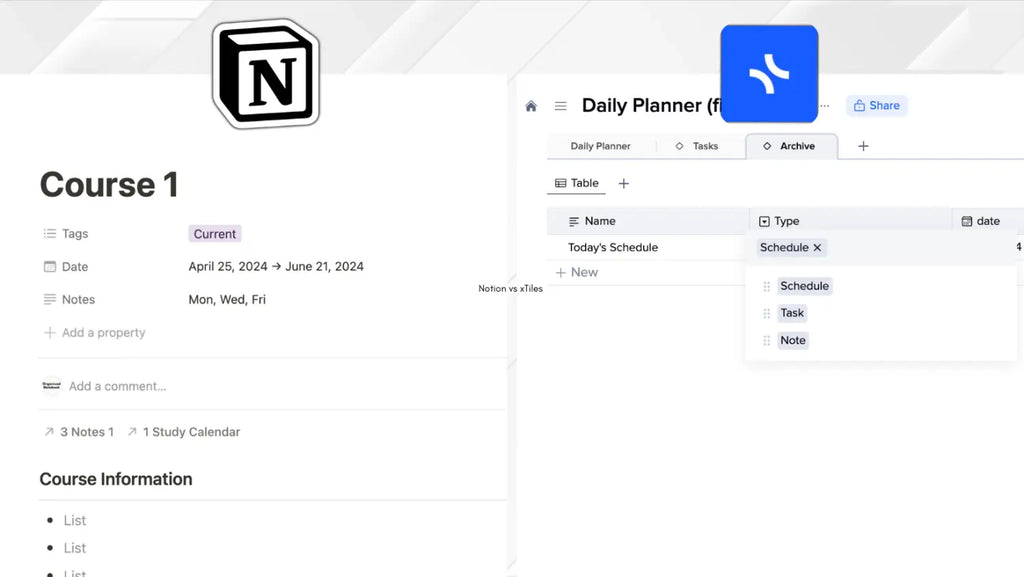 Compare Notion vs. xTiles (2024 Review) | BEST Productivity Tool