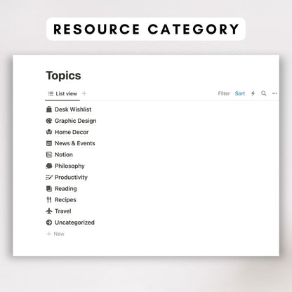 resource hub notion template