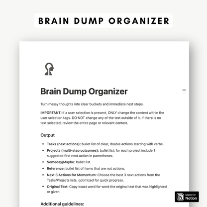 Clarity & Planning Notion AI Skill Pack