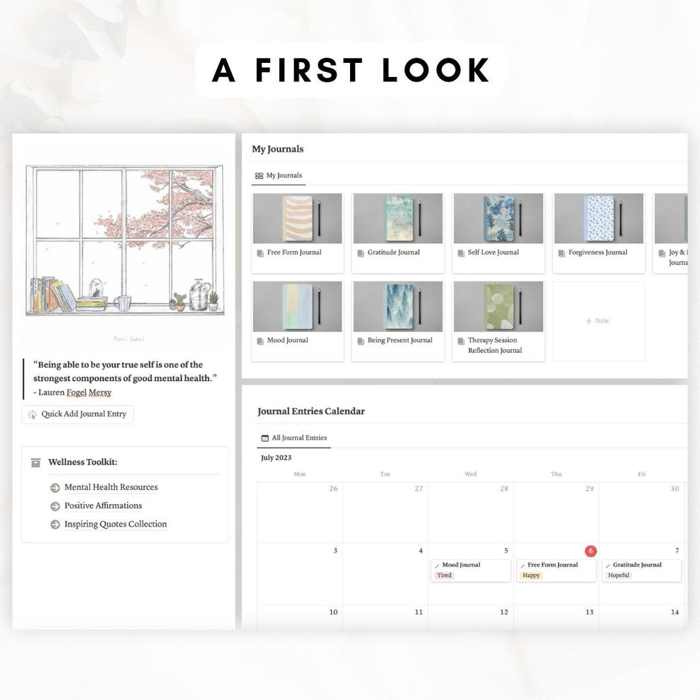 Mental Health Journal Notion Template – The Organized Notebook