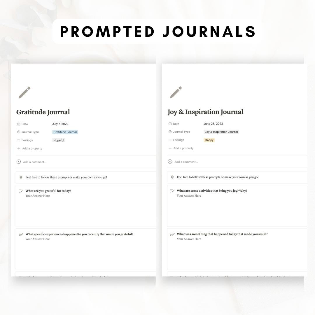 Mental Health Journal Notion Template – The Organized Notebook