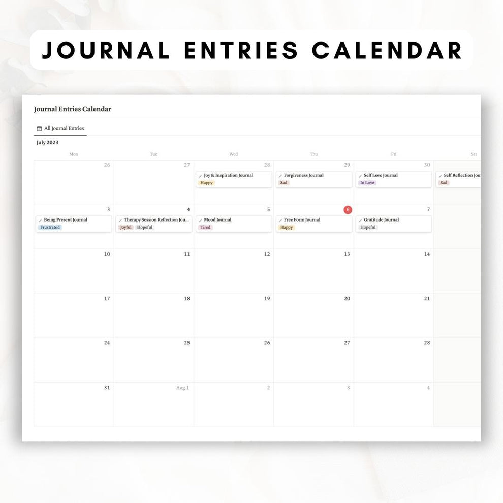 Mental Health Journal Notion Template – The Organized Notebook