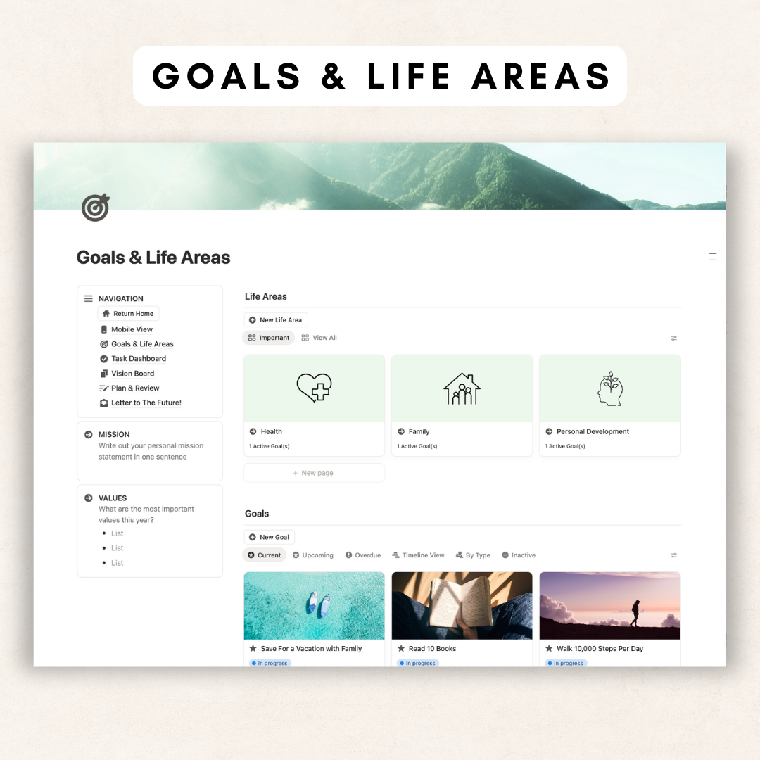 ULTIMATE Yearly Goal Planner Notion Template