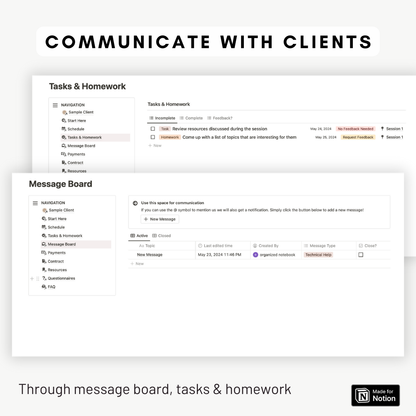 Coaching Client Portal Notion Template