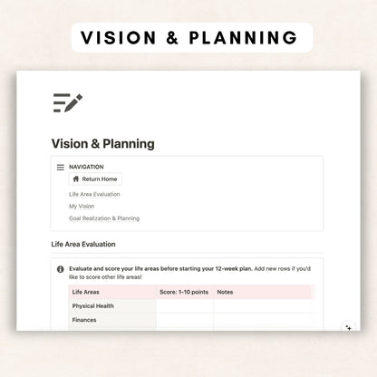 12-week year planner notion template