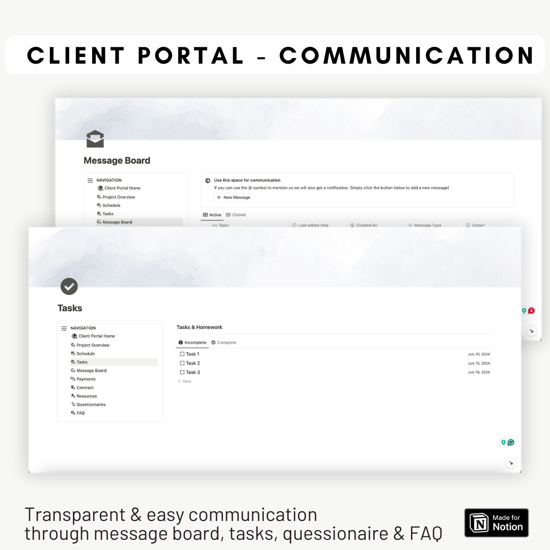 Ultimate Freelancer Dashboard & Client Portal Notion Template