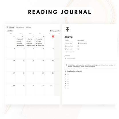 Book Library & Reading Journal Notion Template